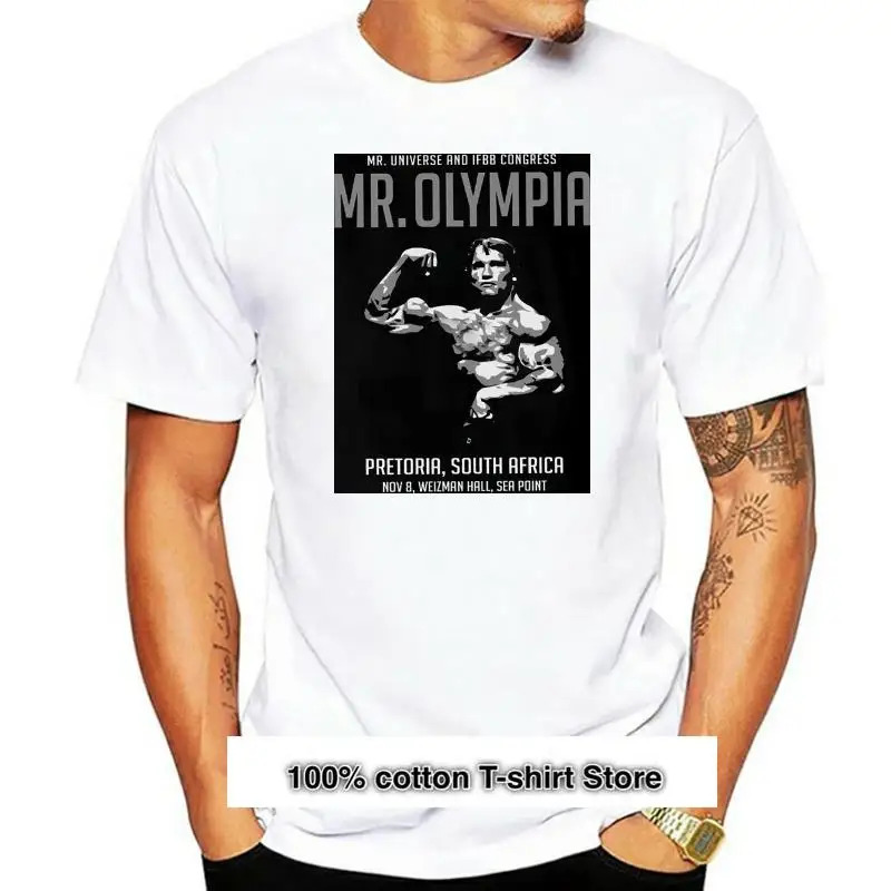 Camiseta de MR OLYMPIA 1975 alexander SCHWARZENEGGER para musculaciion, ropa para gimnasio