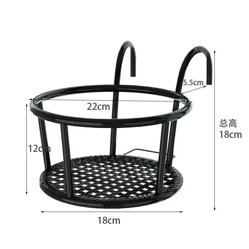 Balcony Hanging Plant Rack Railing Fence Windowsill Green Chlorophytum Flower Pot Stand Wall Mounted Storage Shelf