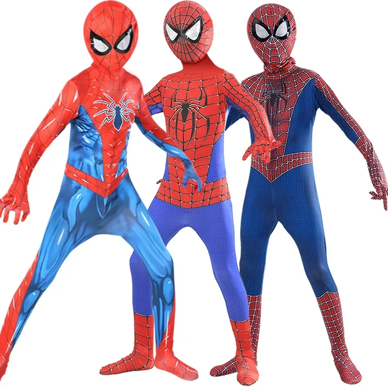 Adults Kids Spiderman Costume Black/Red Raimi Spider Man Cosplay Superhero Zentai Suit Carnival Costumes