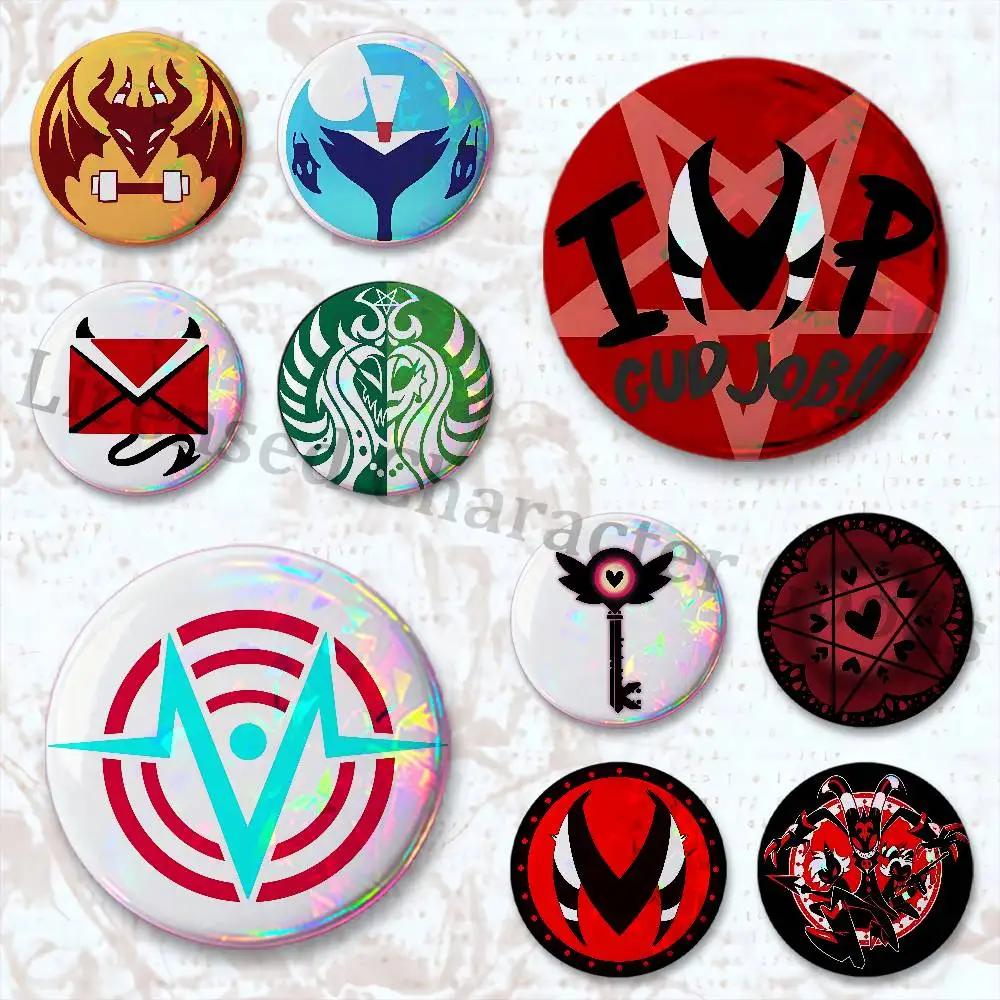 B-Boss Logo Icon H-HelluvaES HD Print Badges Pretty Round Display Brooches IP merchandise 32mm 58mm 75mm 44mm 25mm