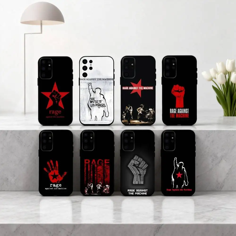 Funda Protectora para Teléfono con Diseño de R-Rage A-Against the Machine, para Samsung S25, S24, S21, S22, S23, S30, Ultra, S20, Plus, Otros Modelos, Negra Suave