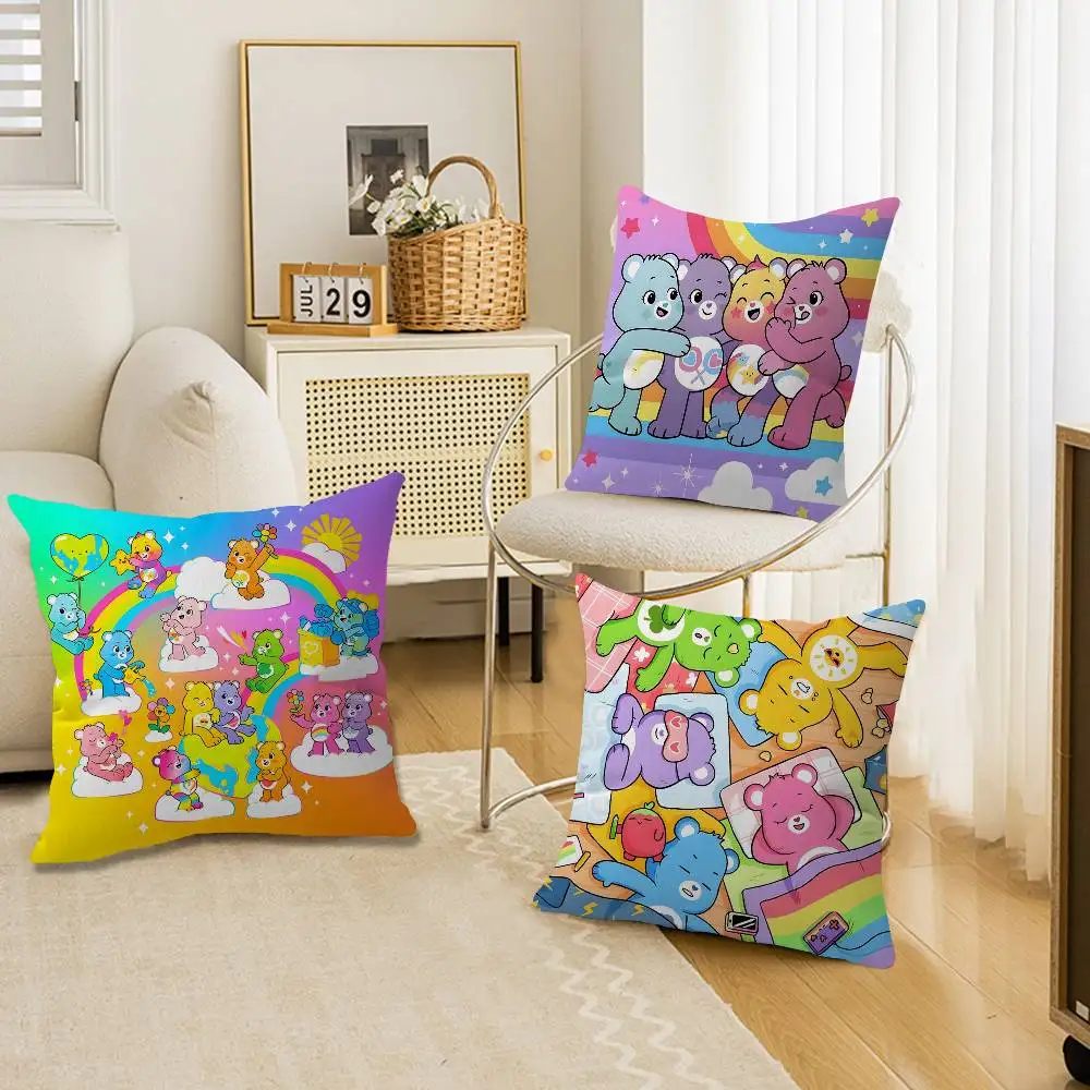 Care B-Bears Cute Maple Design Cushion Cover Happy Autumn Harvest decor Holiday Decorati Pillow Cover