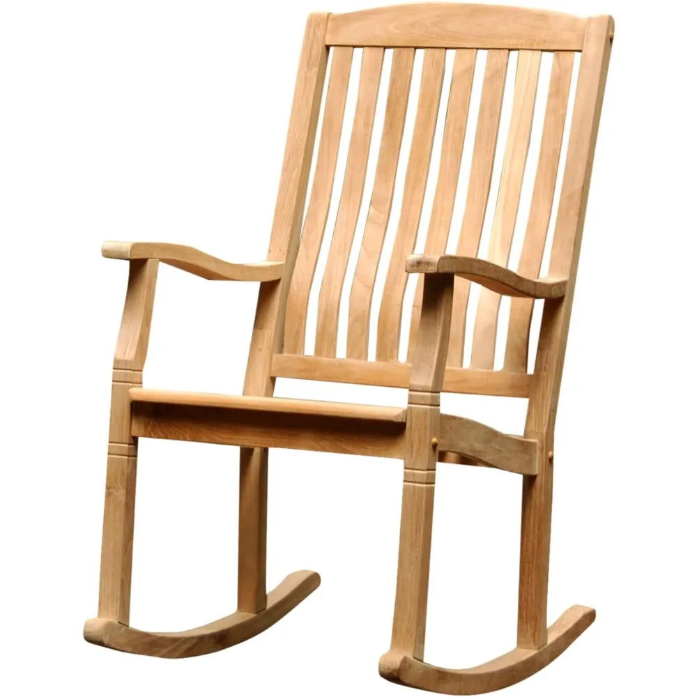 Patio Porch Rocking Chair for Outdoor, Single Item/Natural Teak