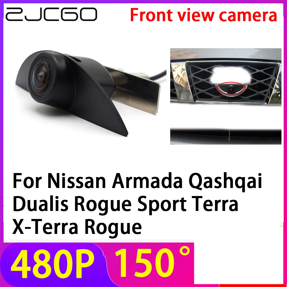 ZJCGO 480P 150° LOGO Car Parking Front View Camera Waterproof for Nissan Armada Qashqai Dualis Rogue Sport Terra X-Terra Rogue