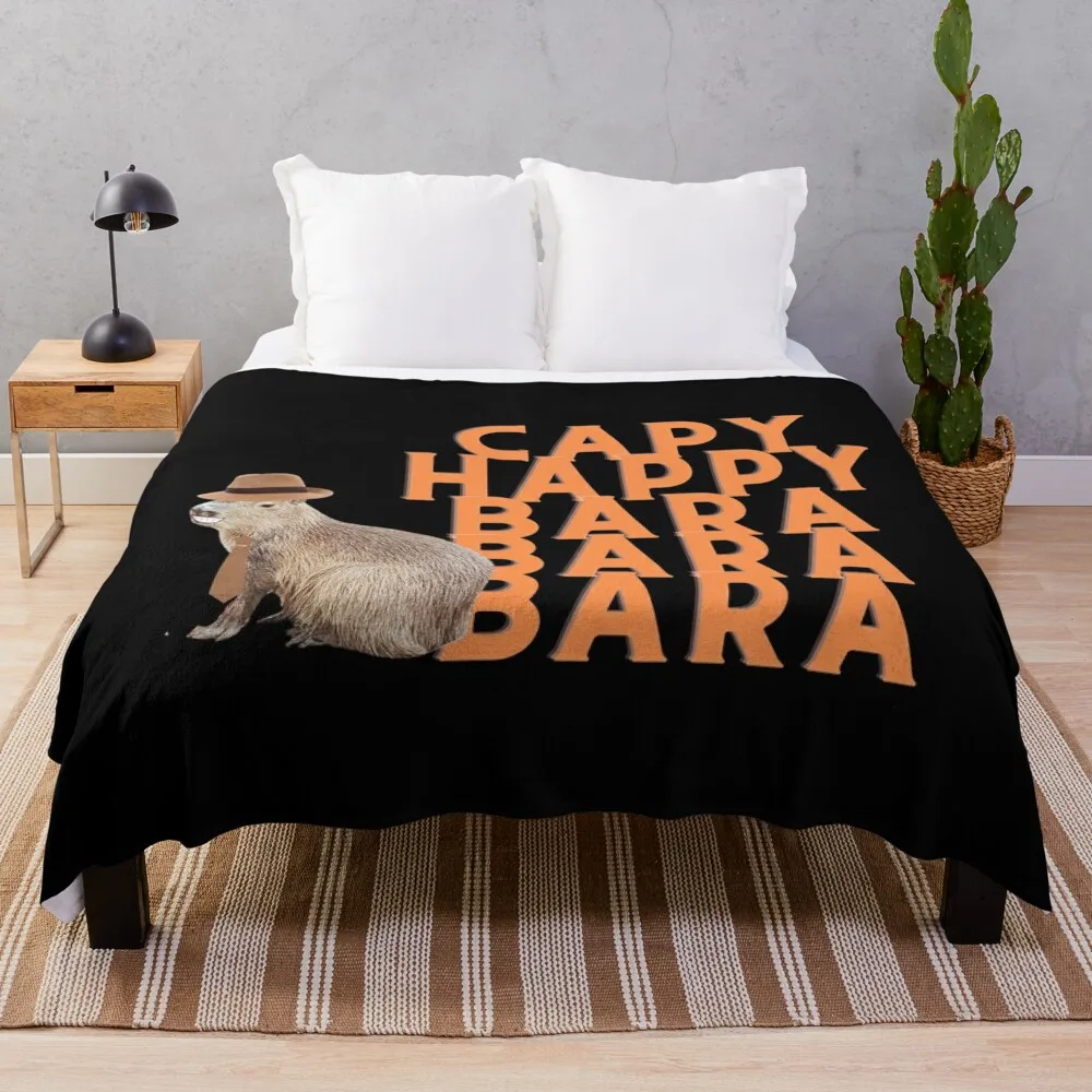 

Capy Happy Bara Bara Bara Throw Blanket blankets ands Tourist Blankets