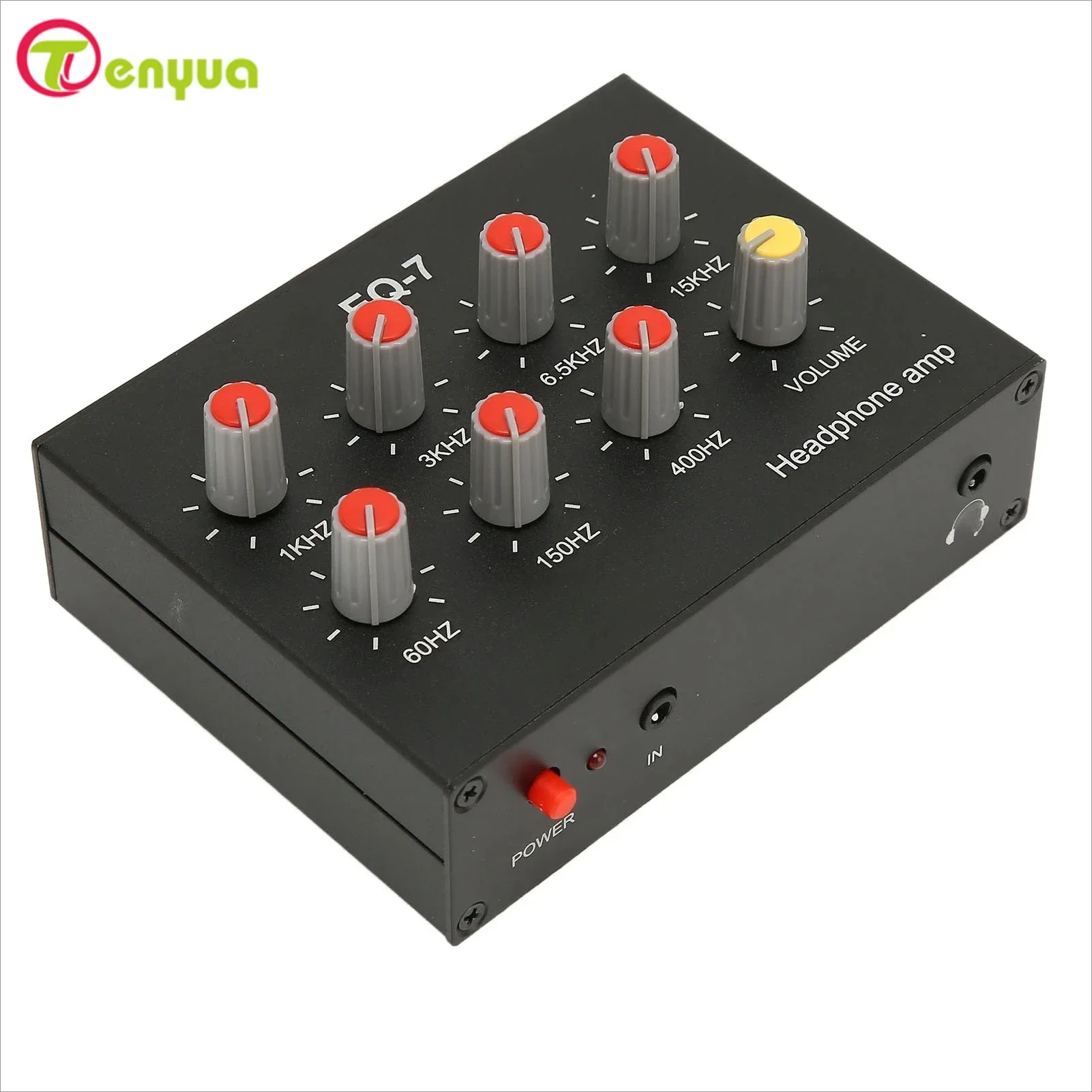 2025 7 Band Sound Equalizer RCA Output Input 12dB High Bass Adjustment Dual Channel Digital Equalizer