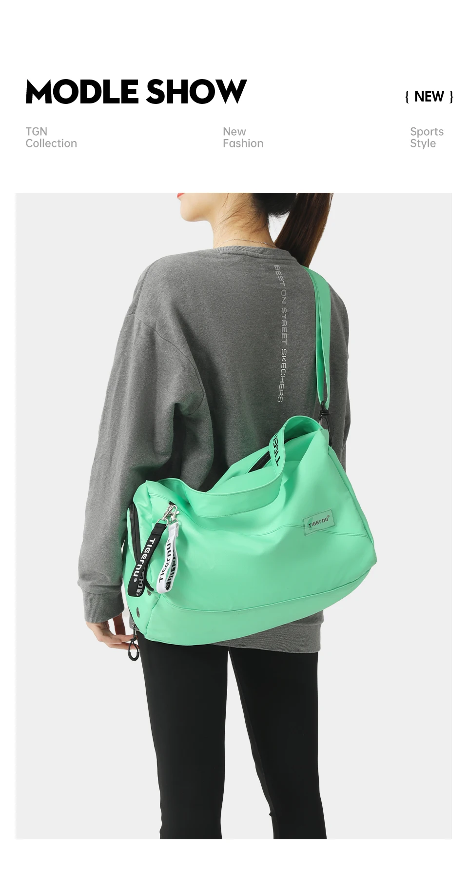Tigernu Frauen Taschen Reisetaschen Für Frauen Handtasche Leichte Sport Taschen Weibliche Duffle Bag Mädchen Umhängetasche Männer Schulter Tasche – Detail 16