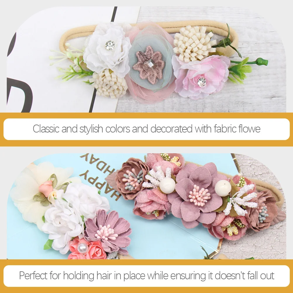 

3 шт., повязки на голову для маленьких девочек, аксессуары для волос с цветочным принтом для фотографии новорожденных, детский душ, фестиваль, повязка на голову с цветком