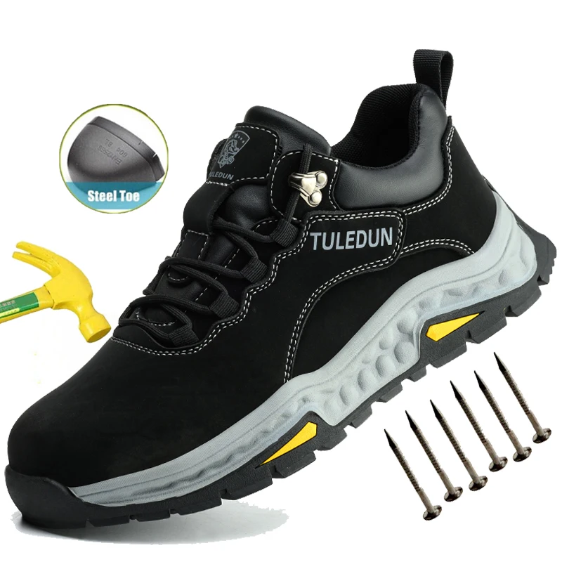 

Indestructible Safety Shoes Steel Toe Work Boots Men Industrial Protective Boots Breathable Anti-smash Anti-Puncture Hiking Boot