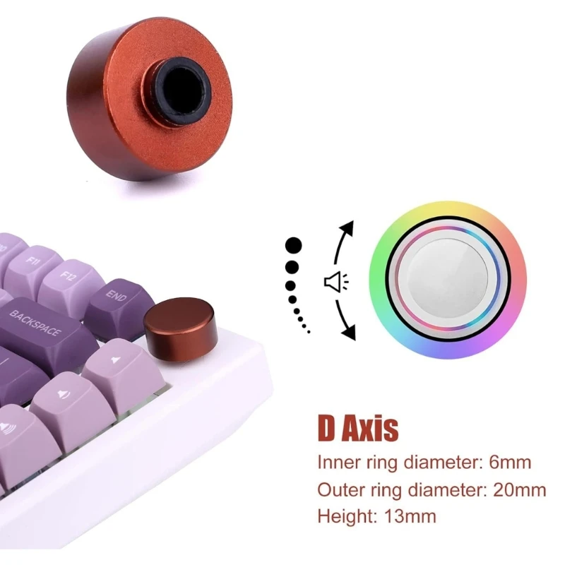 Bouton métallique rond pour clavier mécanique F75 IK75, bouton métallique, contrôle de la fierté et du contrôle de la luminosité, installation facile