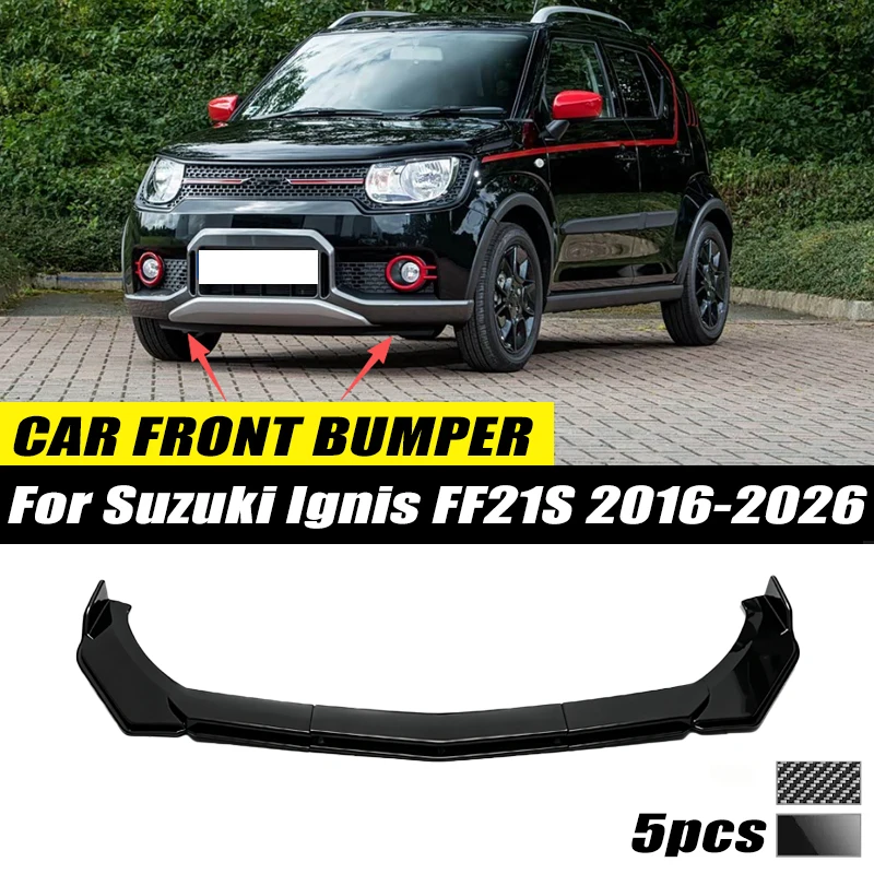 For Suzuki Ignis FF21S 2016-2026 Front Bumper Lip Front Guard Spoiler High-quality ABS Material Body Kit Front Lip Accessory