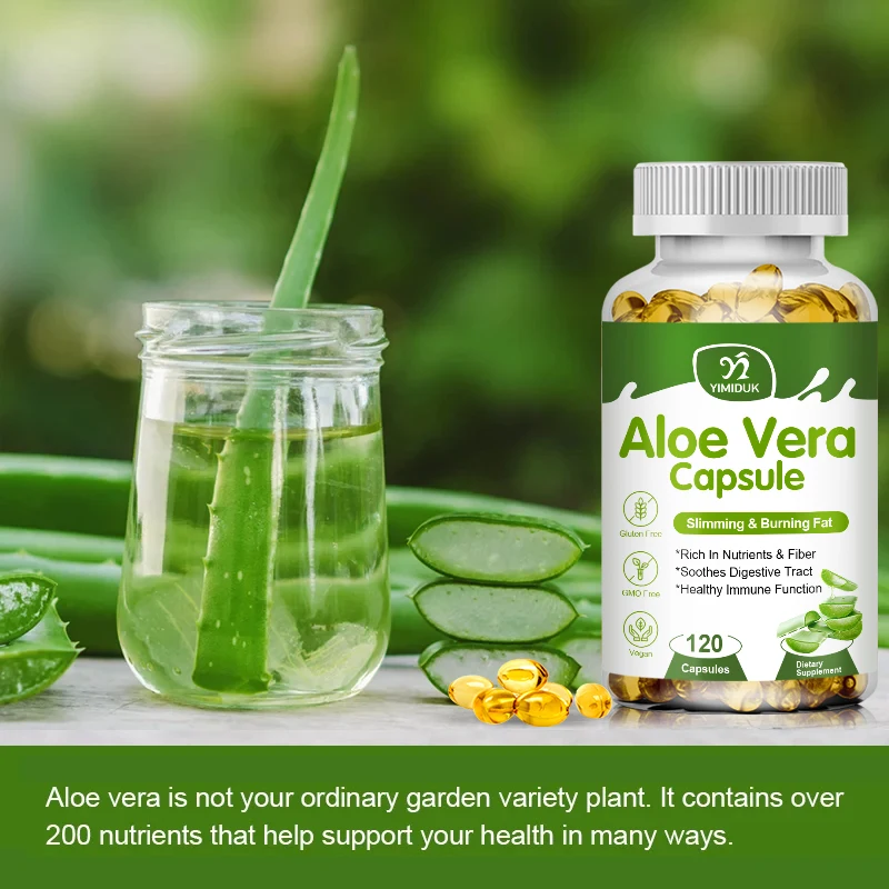 Natural Anti-obesity Aloe Vera Extract Capsules Detox Toxin Accumulation Clearing Intestines Weight Loss Beauty Health