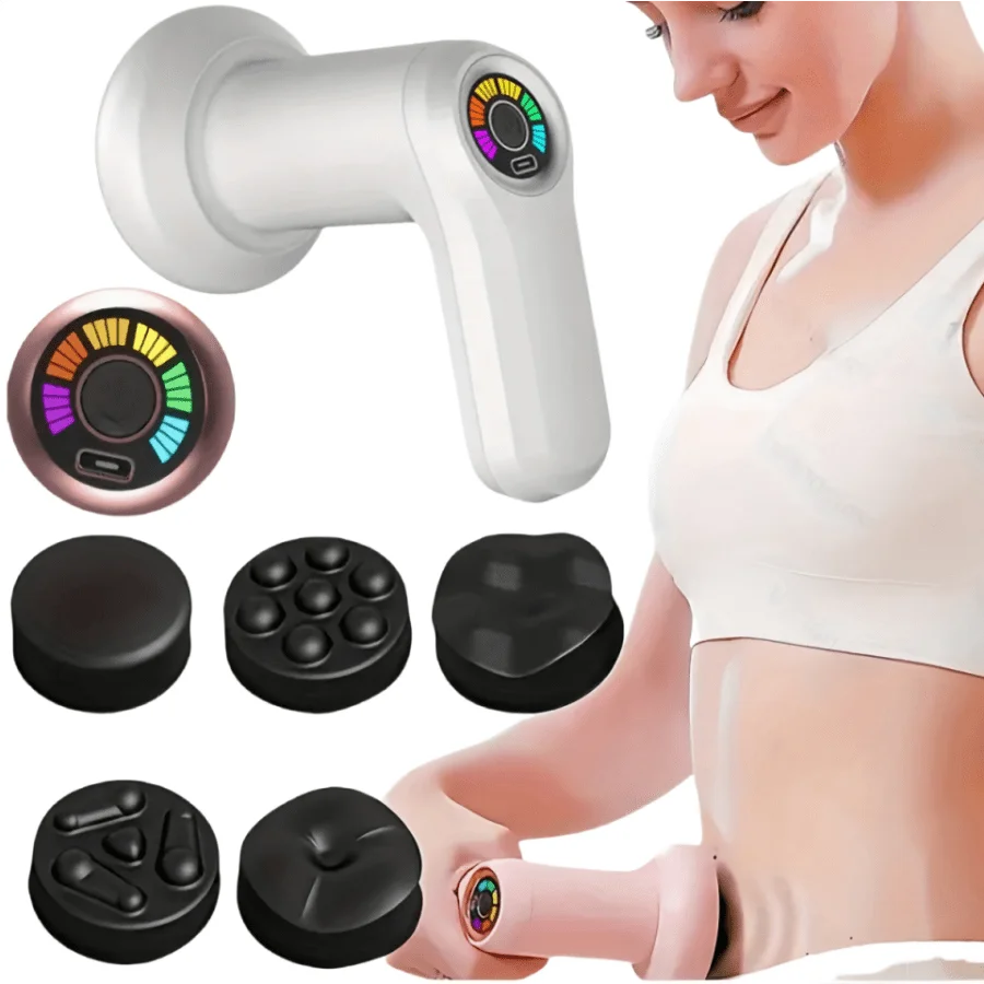 Massager, Multi-Functional Vibration Massager With 5 Massage Heads, Handheld And Portable, Effectively Relaxes Muscles, Relieves Stress, Burns Body And Abdominal Fat, And Sculpts A Perfect Figure. Suitable For The Whole Body, It's The Best Choice For Home view 3