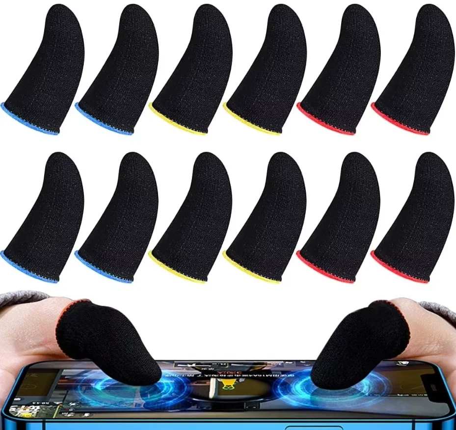

Mobile Game Fingertip Gloves Sweatproof Anti-slip Touch Screen Finger Sleeve Breathable Gaming Fingertip Cover For Gamer