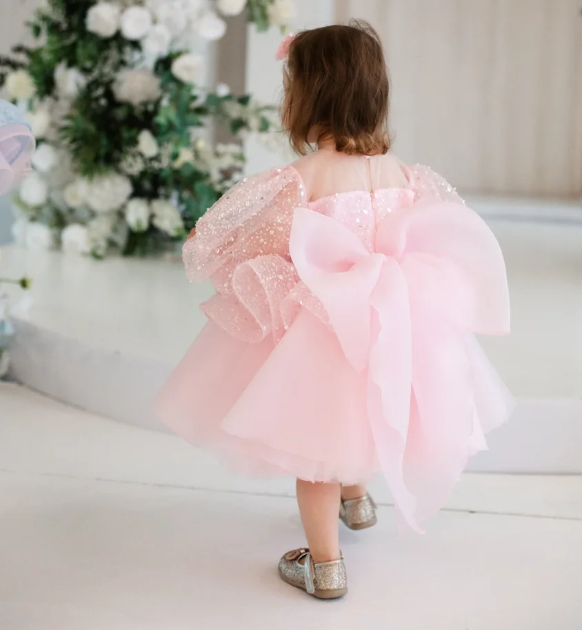 Vestidos a juego para madre e hija, trajes para mamá y yo, sesión de fotos de tul rosa claro, aspecto familiar, cumpleaños, boda