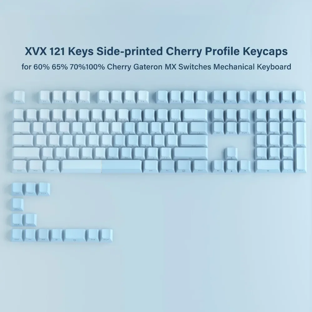 Geleidelijke Verandering Kleurenthema, Cherry Keycap 121 Toetsen Pbt Paars, Geschikt Voor Gaming Mechanische Toetsenbord Accessoires