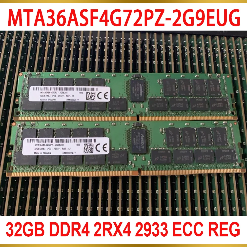 1Pcs For MT RAM 32G 32GB DDR4 2RX4 2933 ECC REG Server Memory MTA36ASF4G72PZ-2G9EUG