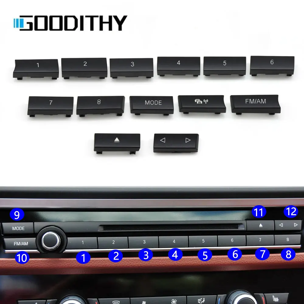 Car Front Dashboard Console Air Conditioning CD Player Control Cap AC Button Key For BMW F07 F06 F12 F13 F10 F11 F18 F01 F02 F04