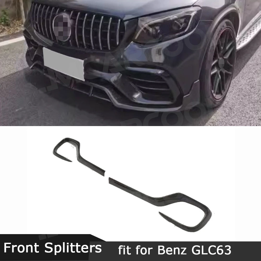 

Dry Carbon Fiber Car Front Bumper Spoiler Air Vent Splitters For Benz GLC63 AMG SUV 2020 2021 2022