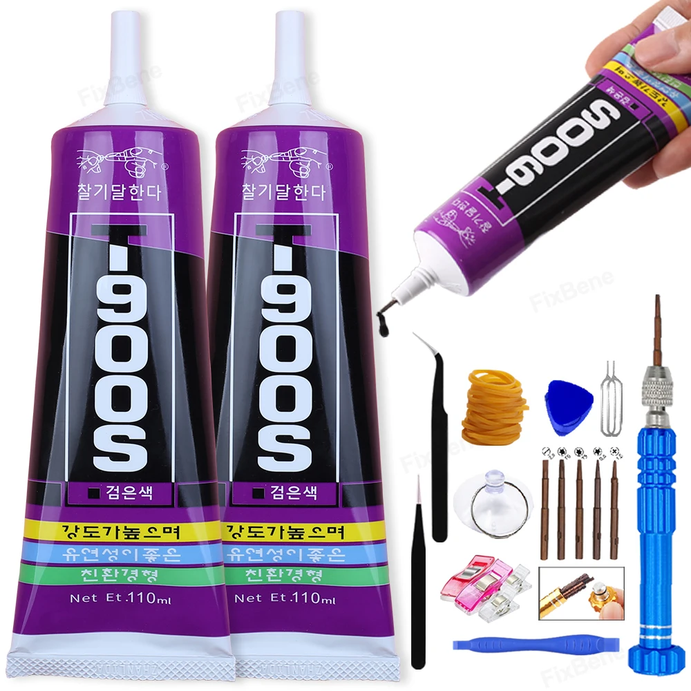 Cola para tela de celular, kit de reparo preto, adesivo de contato, capa traseira forte, display t9000 zhanlida, artesanato de couro, cimento