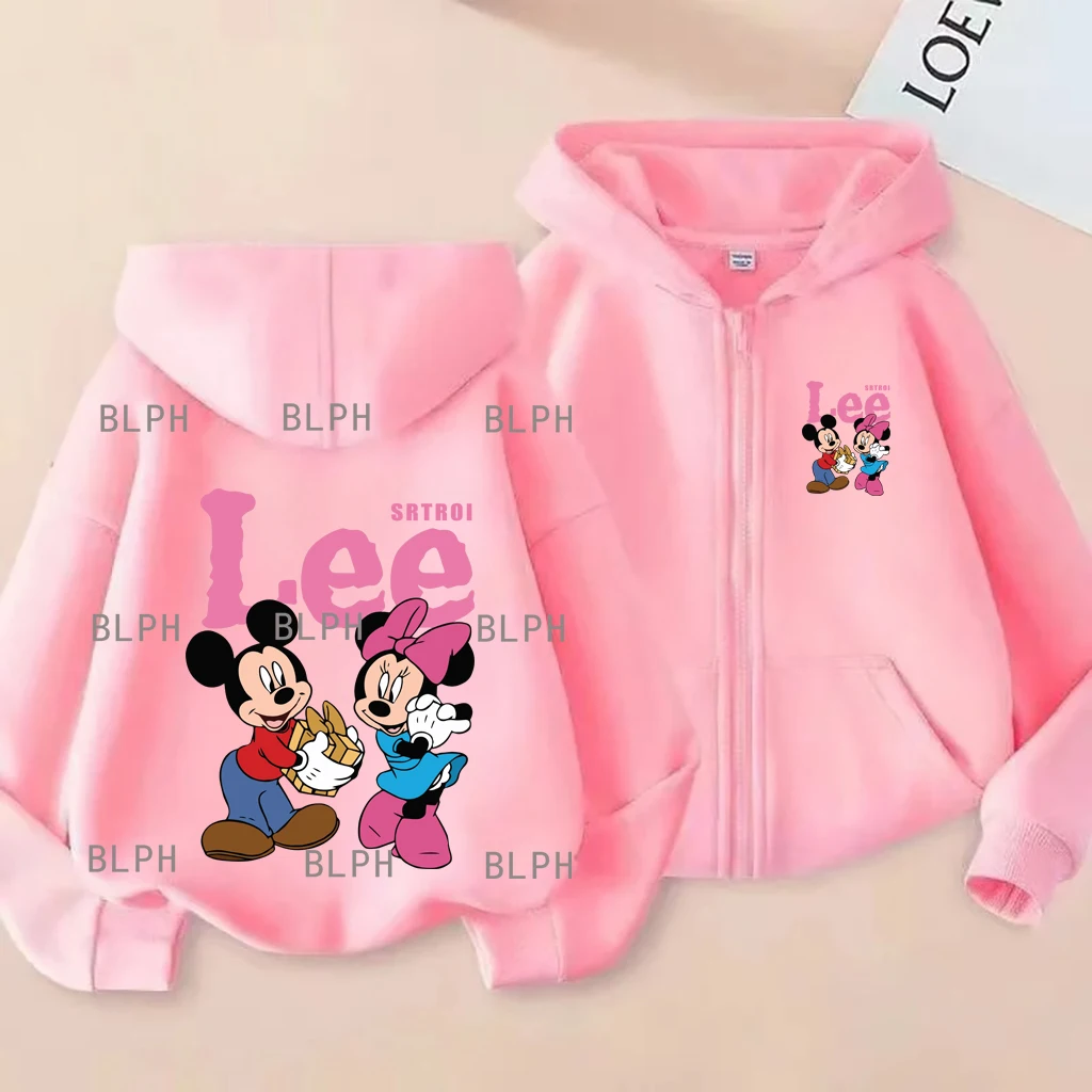 

2025 Wear For Autumn And Winter Christmas Couples: Disney Mickey Mouse Zippered Hoodie, Parent-child Wear Simple Design