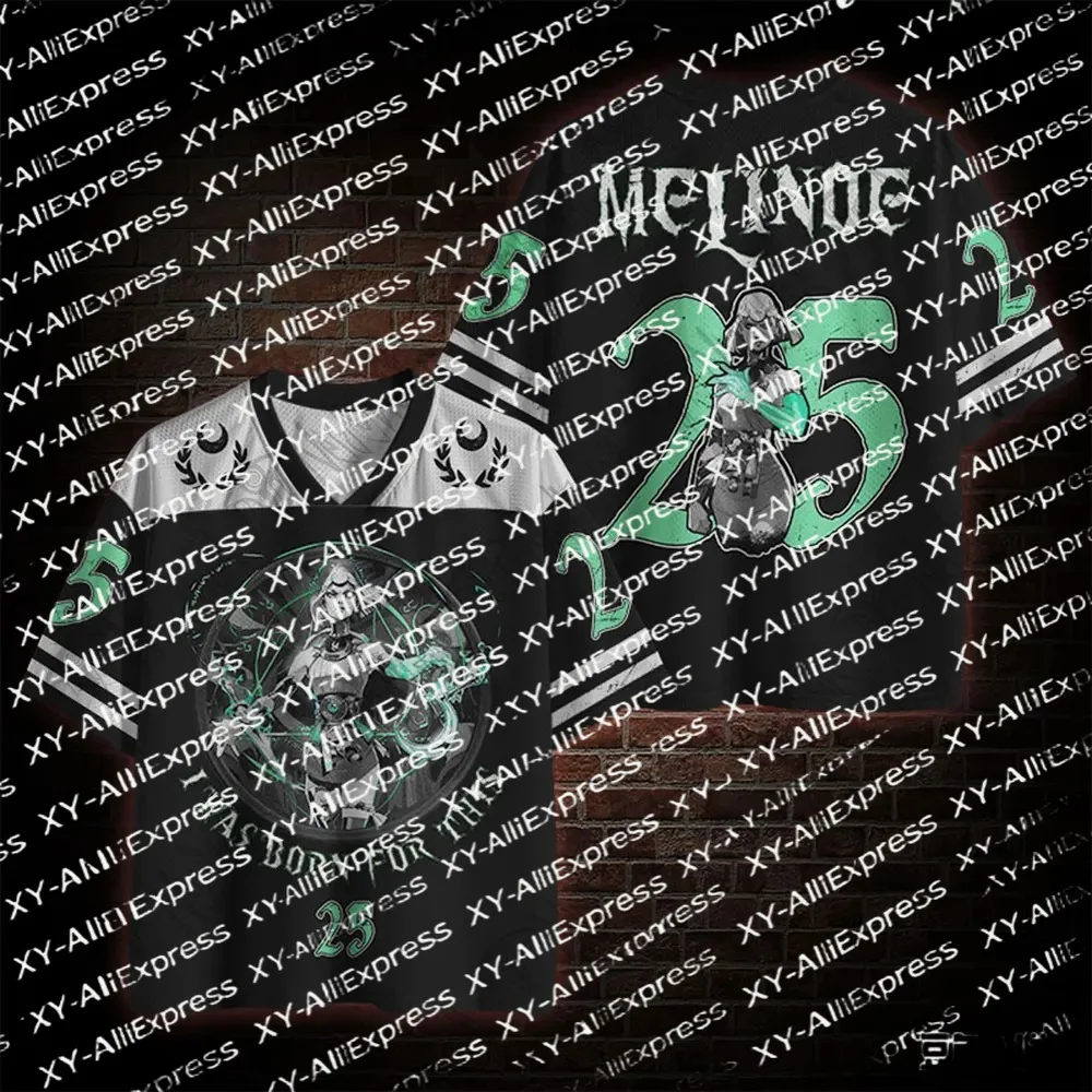 Dark Gothic Varsity V-Neck Mesh Jersey for Men, Mysterious Portrait Art Print, Casual Sporty Top  Night Gathering & Urban Look