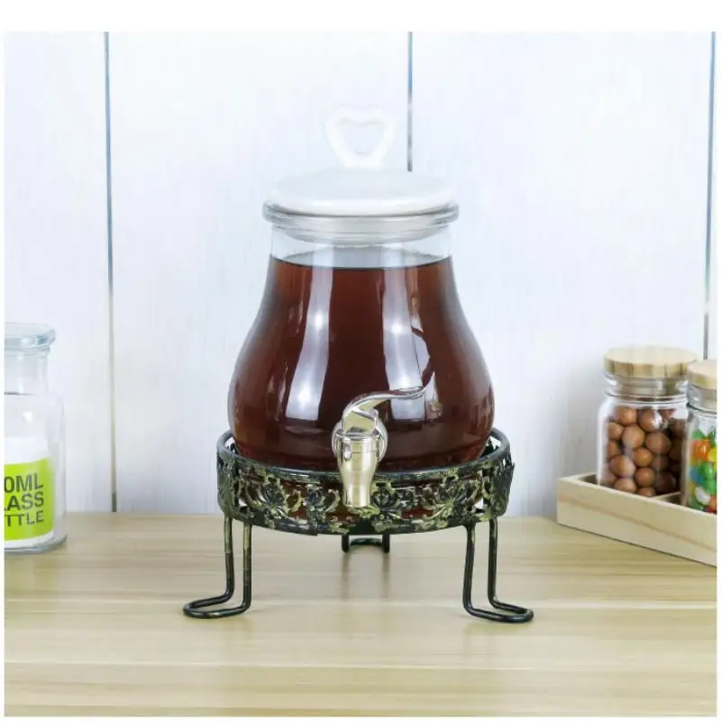 

Glass Jar Sealed Juice Can with Faucet Pot Soaking Wine Storage Container Bottles