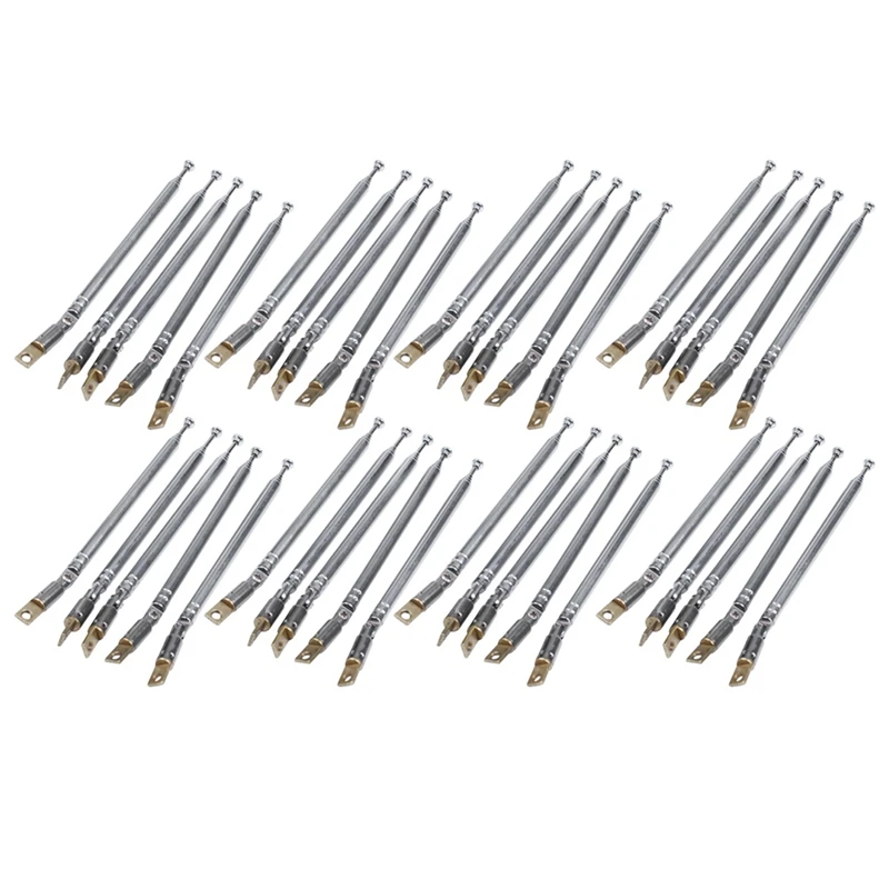 40 Pcs 32Cm Length 5 Section Telescopic AM FM Radio Antenna 180 Degree