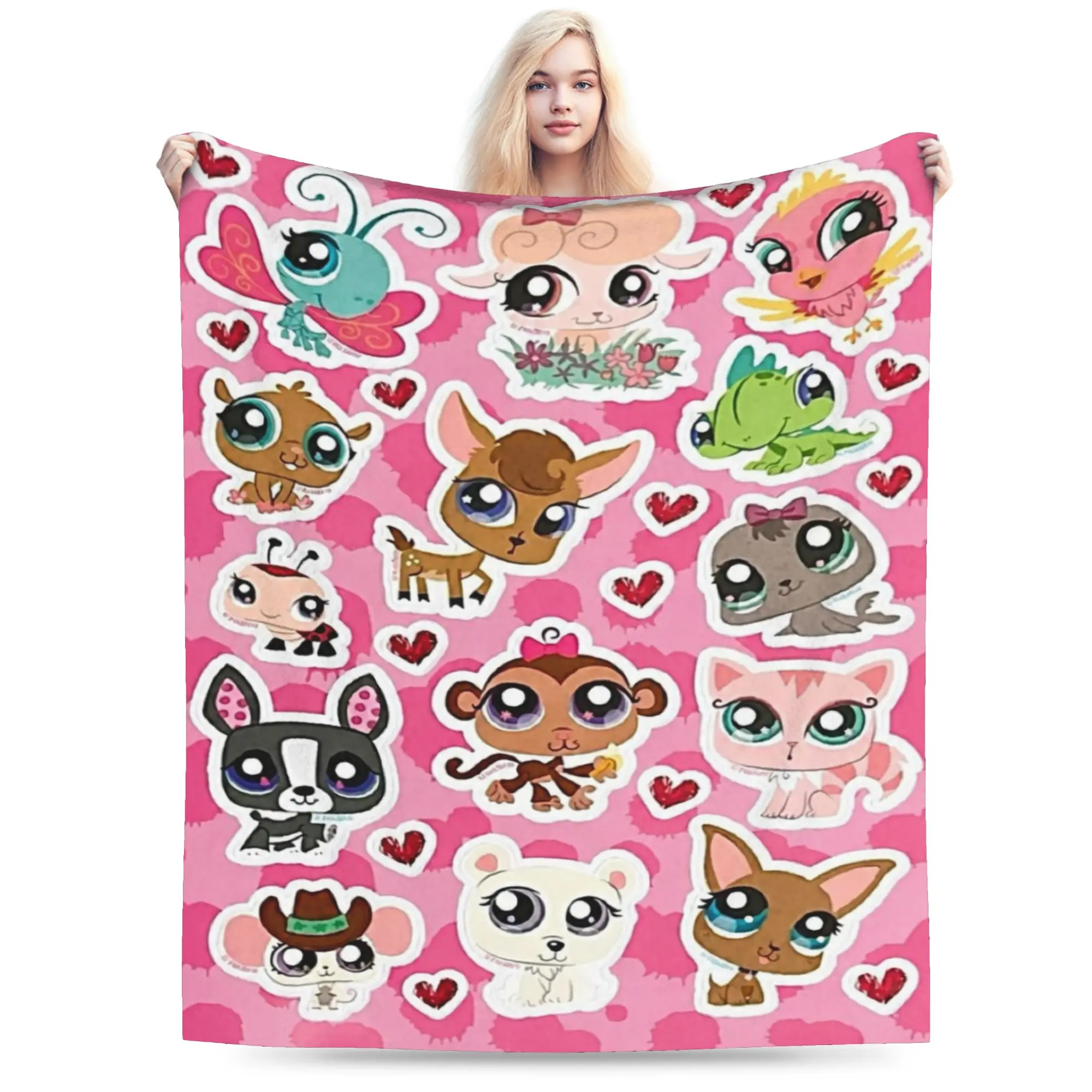 Littlests PetShop lps Accessories Blanket Lightweight Thin Fleece  Throw Blankets Relax Rug Piece