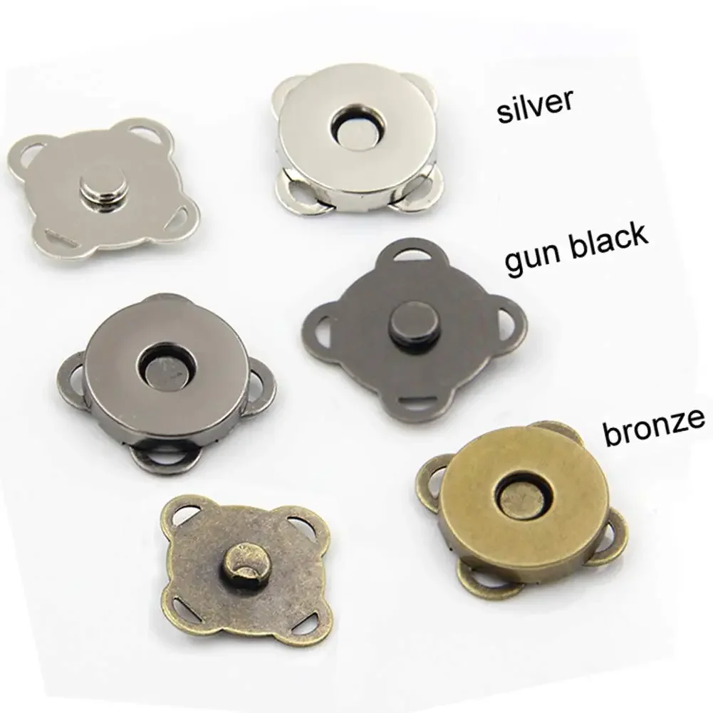 Magnetic Button Clasps Snaps Fastener Clasps for Sewing, Craft, Purses, Bags, Clothes, Leather 50 Sets 14mm 18mm Silver Gold Br