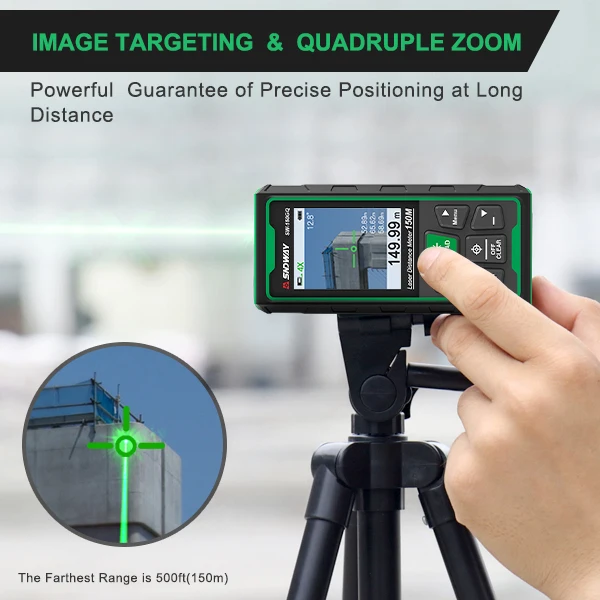 مقياس المسافة Sndway كاميرا الخط الأخضر مقياس المسافة الرقمي مع نطاق 120 متر للقياسات الدقيقة