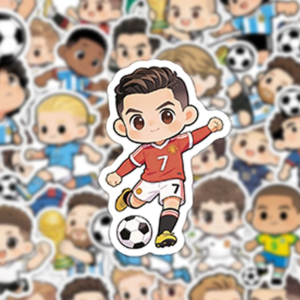 50/100PCS Cartoon Little Soccer Player Stickers  Decal DIY Luggage Phone Scraphbook Waterproof Sticker