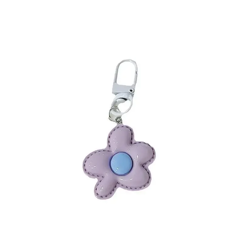 New candy color flower keychain dopamine color keychain pendant ins cute girl bag jewelry