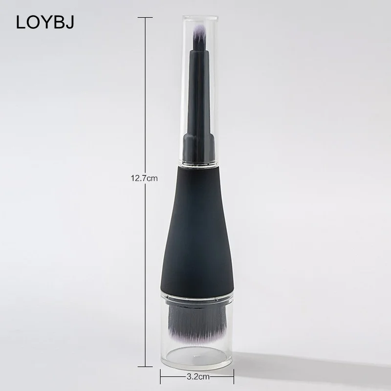 LOYBJ Flat Head Fluted Foundation Brush Powder Liquid Foundation Cream Concealer Brush Doule Head Cosmetic Makeup Brush with Cap