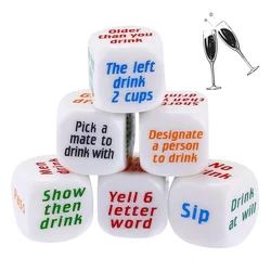 6 Pcs Party Drinking Bar Dice Game Set,Resha Roulette Drinking toy, Bachelorette Party for Adults Wedding Graduation Birthday