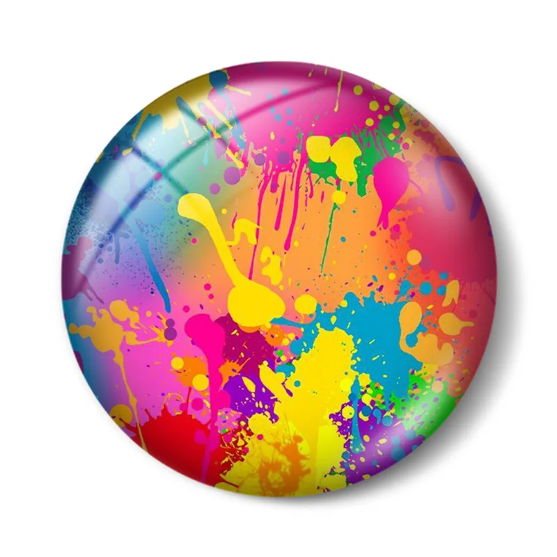 Colour Spray paint colorful art patterns 12mm/18mm/20mm/25mm Round photo glass cabochon demo flat back Making findings