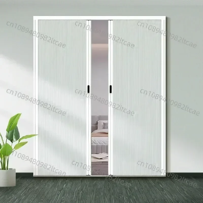 Honeycomb Folding Door Partition Door Sliding Door Kitchen Bathroom Bathroom Aluminum Alloy Trackless Telescopic