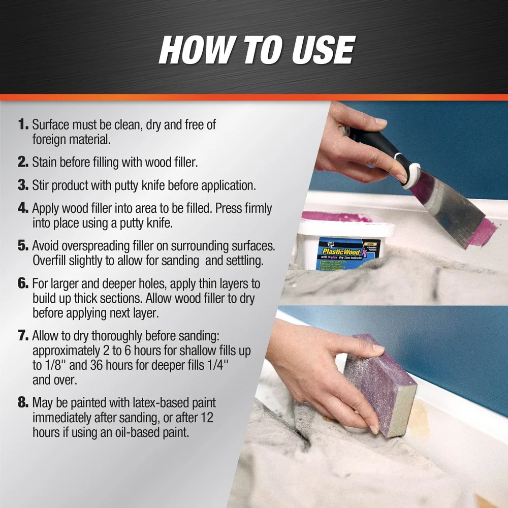 حشو الخشب الطبيعي 16 أونصة تركيبة من اللاتكس القابلة للصدأ سهلة الاستخدام سميكة سكين الصف حشو الإصلاحات الخارجية الداخلية