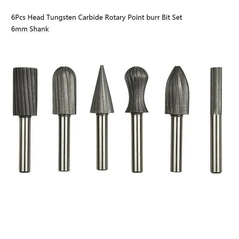 6-piece Set of Rotating Files High-speed Steel Multi-purpose Polishing Head Throwing Carving Woodworking Tools  High Strength