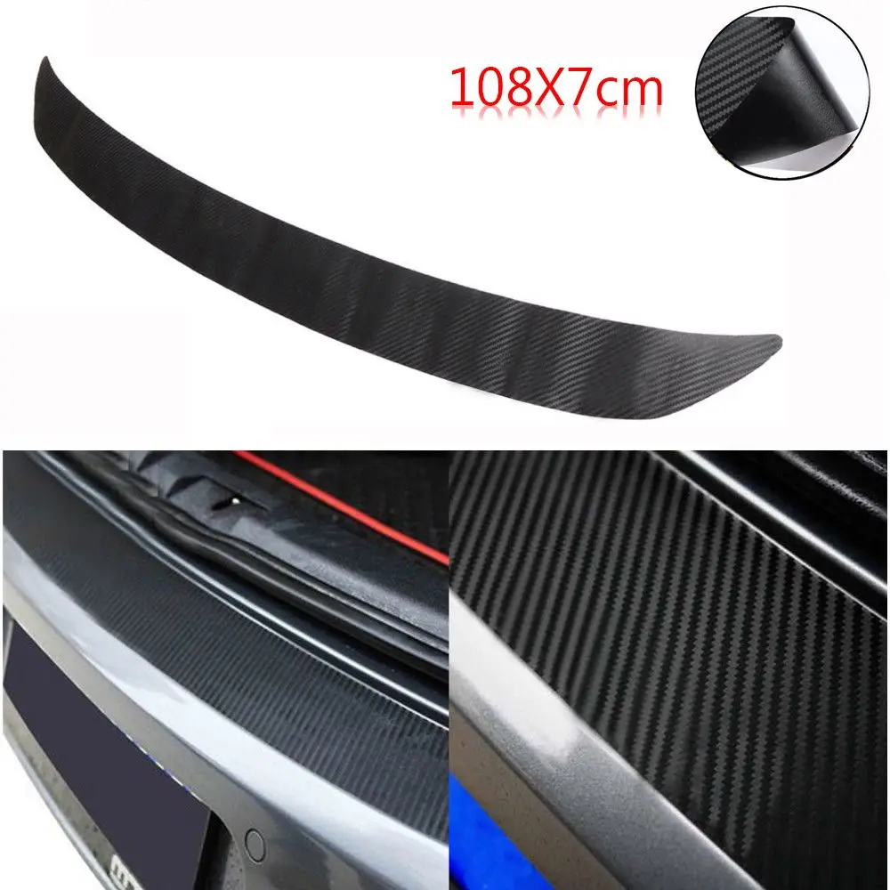 Universal Protector Anti Scratch 3D Carbon Fiber Sill Scuff Cover Trunk Protection Strip Car Plate Sticker