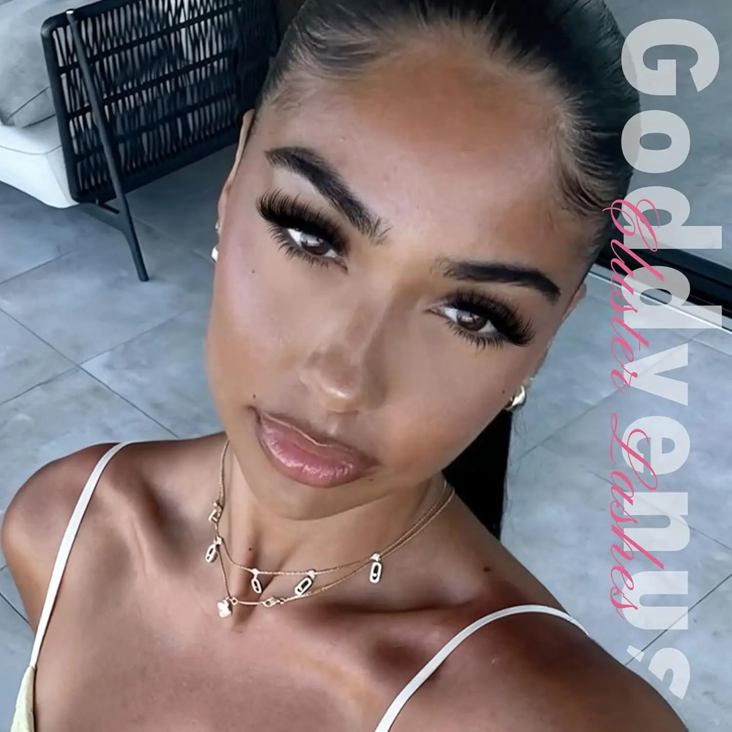 Kit de grappes de cils vaporeux naturels avec boucle C, colle étanche pour bricolage d'application domestique