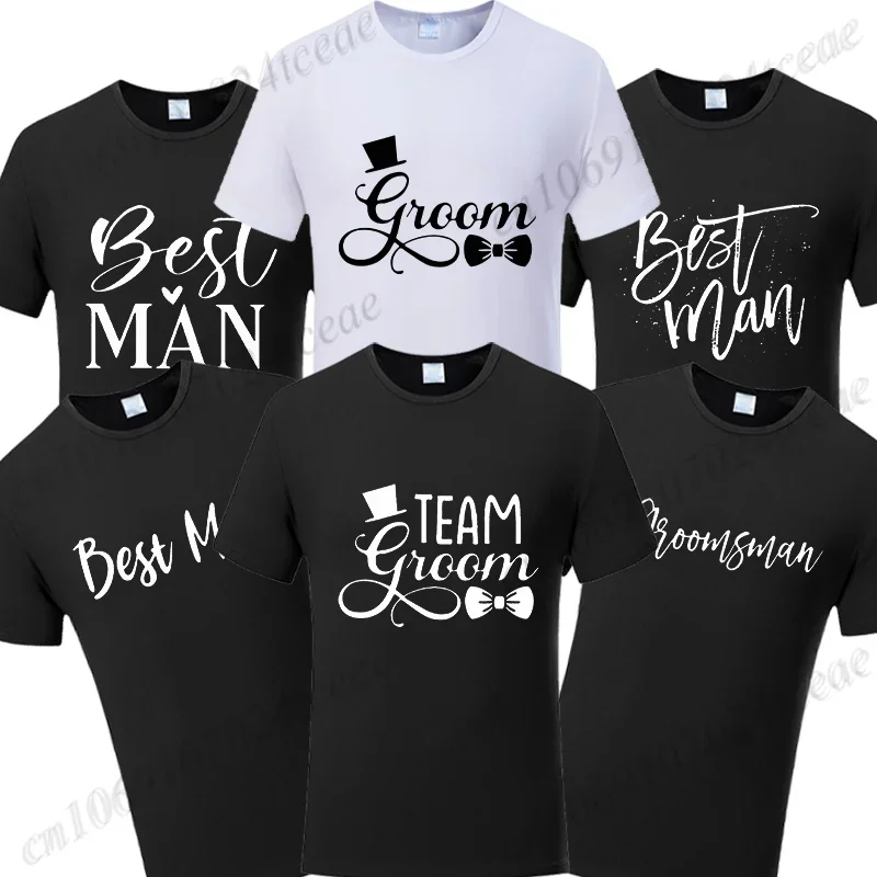 Best Man T Shirt Team Groom Squad Groomsman Tshirt Single Farewell Graphic Y2k Tops Boyfriend Bachelor Party Short Sleeve Tees