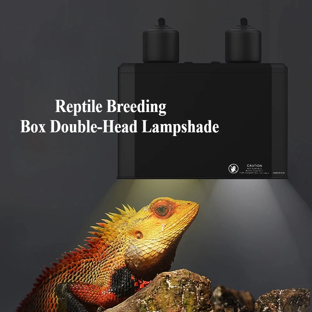 Reptile Lampshade UVB Ceramic Lamp Head Reptiles Heating Lamp Double Lampshades Breeding Box Supplies for Lizards and Turtles