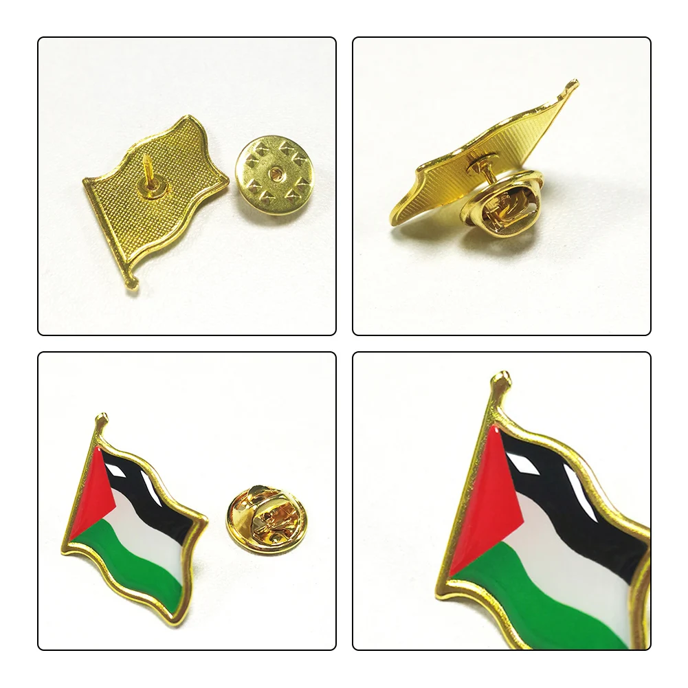 100-5pcs Palestine Flag Pin Badge Palestine Palestinian Flag Pin Badge Lapel Palestine National Enamel Badge Armband