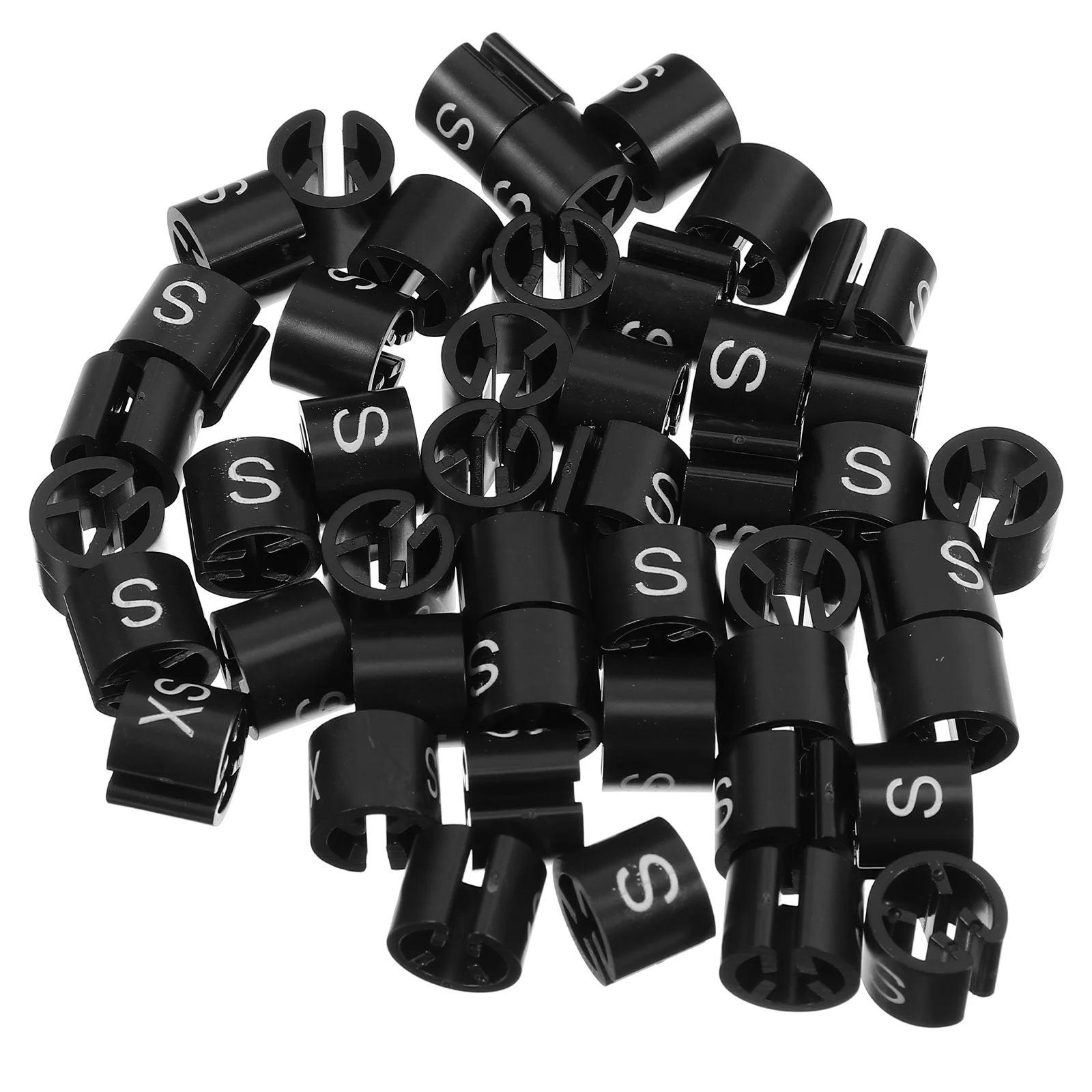 

400Pcs Black Plastic Clothing Size Markers 8 Sizes Xxs Xxxl for Coat Pants Hangers Organization