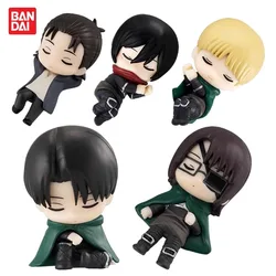 Genuine Goods in Stock BANDAI Eren Jaeger Levi Ackerman Mikasa Ackerman Hange Zoe Armin Arlert Attack on Titan Q Version Model