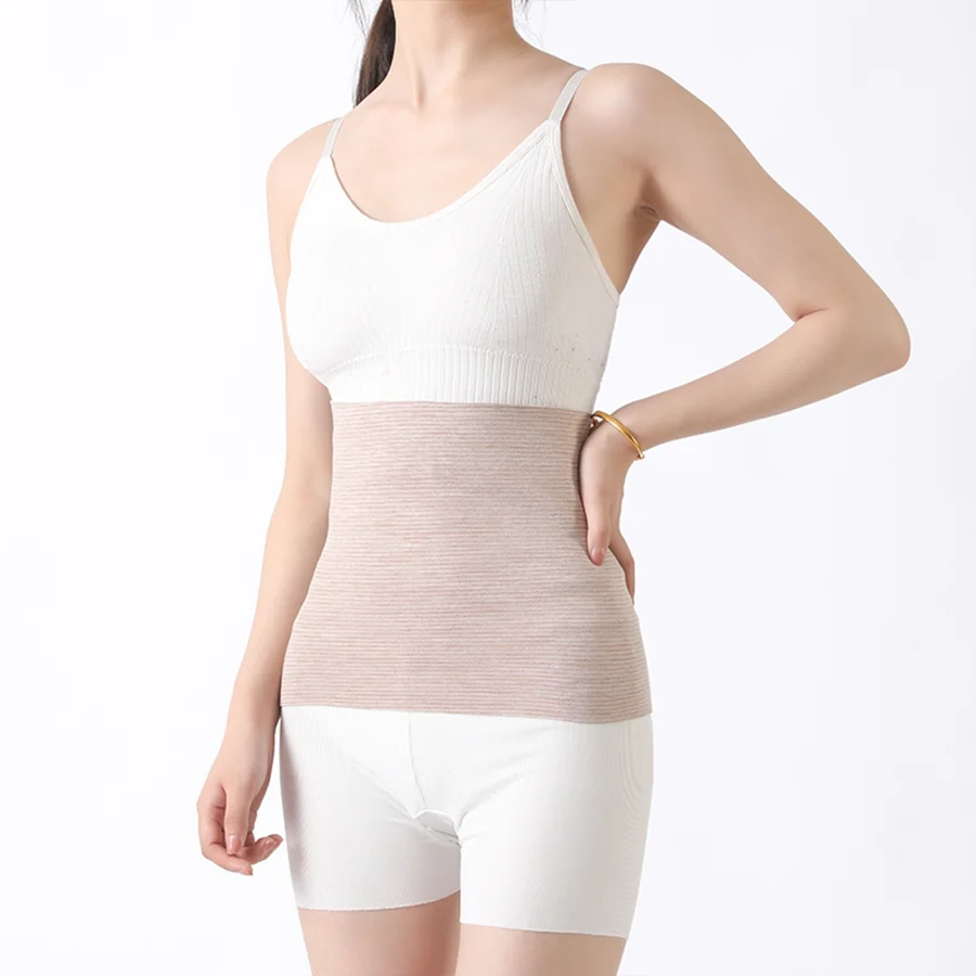Women'S Solid Color Spring/Summer Thin Velvet Knitted Warm And Cold Resistant Stomach And Abdominal Belt