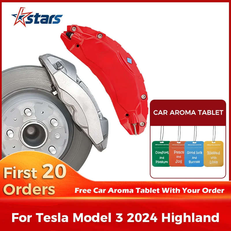 For Tesla Model 3 Highland 2024 Aluminum Alloy Brake Caliper 12 Colors Covers Modification Accessories Star Stickers  Included