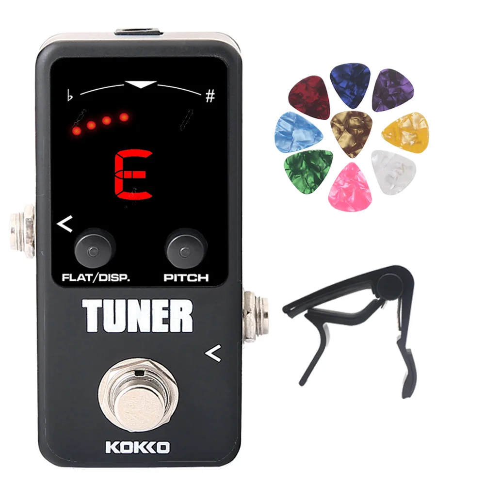 

KOKKO Guitar Effect Pedal Tuner Guitar Pedal Mini Guitar Effector Processsor Chromatic Tuner LED Display Musical Instruments