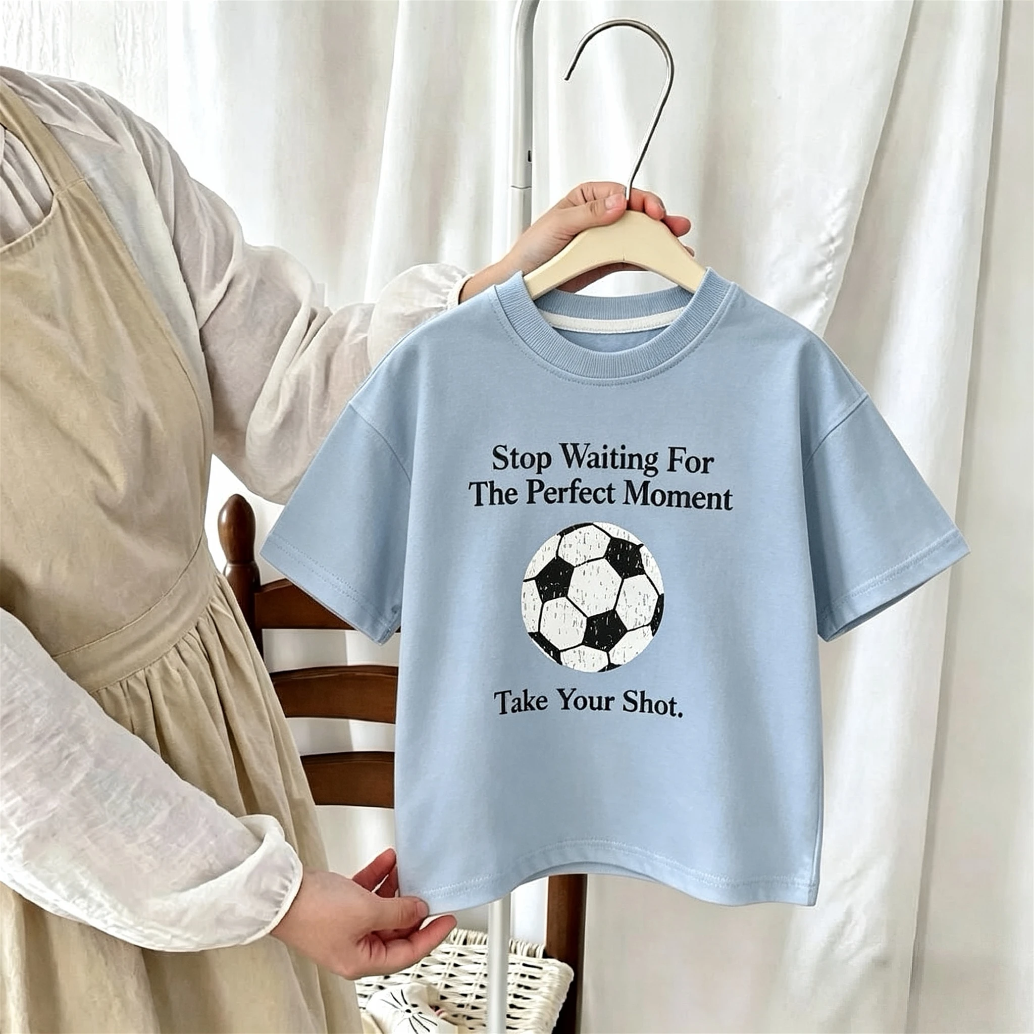 9m-7y Kinderkleidung Sommer Kurzarm-T-Shirts Tops Baby Mädchen Jungen Locker Lässig Rundhals-T-Shirt Kinder Bedruckte T-Shirts